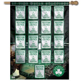 Boston Celtics Championship Flags 27 x 37 Vertical Flag