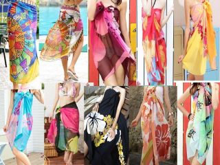Sarong Beach Wrap Body Cover Up Scarf Various Designs Chiffon Style 