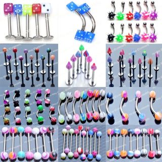   Wholesale Body Jewelry Lots Labret Tongue Pierce Barbell Dice