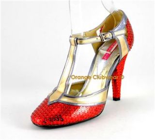 bordello cabaret 01sq red sequin pumps women s shoes