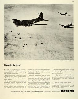 1944 Ad Boeing Co WWII B 17 Flying Fortress Army Air Corps Heavy 