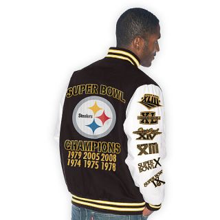Steelers NFL 6 Time Super Bowl Champions Jacket Large