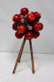 Artificial Red Apple Topiary Home Decor Vegetable Fruits Centerpiece 