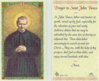 Saint John Bosco Teacher Catholic Holy Prayer Card