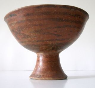 NARINO Polychrome Pedestal Bowl Pottery Ecuador Pre Columbian