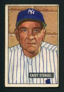you are bidding on a 1951 bowman 181 casey stengel yankees condition 