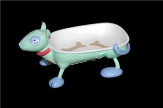Jenny Jeff Bow WOW Dog on Legs Soap Dish New Disc Cute