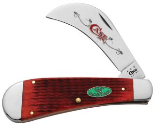 Case XX Knives Christmas Series Dark Red Bone Hawkbill Pruner Knife 