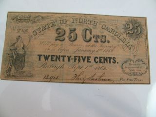   State of North Carolina Confederate Note Back Is $30 Bond Paper