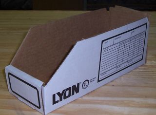   Lyon Cardboard Parts Bins Shelving Boxes 6x18x4 1 2 Cabinet