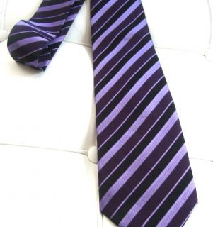 Purple Stripes Bow Tie Necktie Wedding Mens Neckwear Cravatte Cravat 