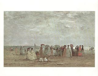 Eugene Boudin Print Bathers on The Trouville Beach