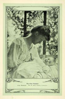 1907 Print Portrait Mother Child Baby Ella M Boult CT   ORIGINAL