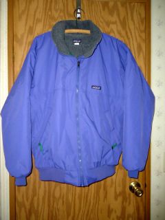 Vintage LN Mens Patagonia Purple Nylon Fleece Lined Zip Front Jacket 