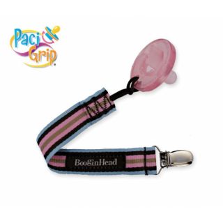 Booginhead Pacigrip Pink Pacifier Holder Pink Brown Paci Clip