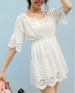 Vintage Chic Eyelet Lace Embroidered Blouse Peasant Free Spiri People 