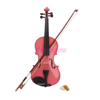 new 4 4 pink acoustic violin case+ bow rosin