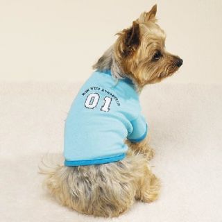 Small Blue Bow WOW Athletics T Shirt Dog Puppy New SM