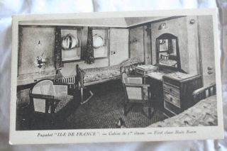 Paquebot Ile de France First Class State Room Vintage