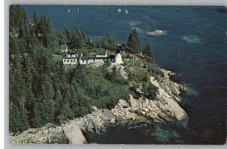 Postcard Burnt Island Lighthouse Boothbay Harbor Maine