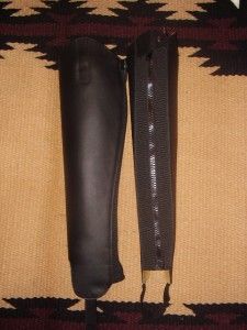 English Half Chaps Smooth Leather Black Horse Tack Med