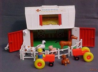 Vintage Fisher Price Farm Barn and Accessories Model 2501 C 1968 1986 