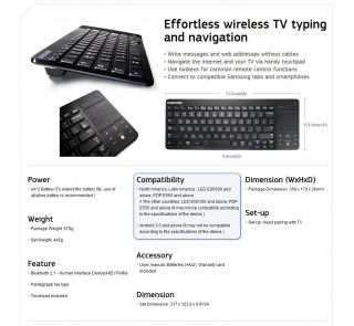 Brand New Samsung Smart Wireless Keyboard VG KBD 1500 for LED PDP TV 