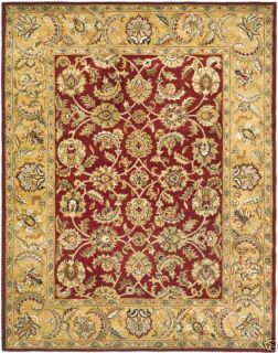 Handmade Wool Classic Red Gold Carpet Area Rug 8 x 11