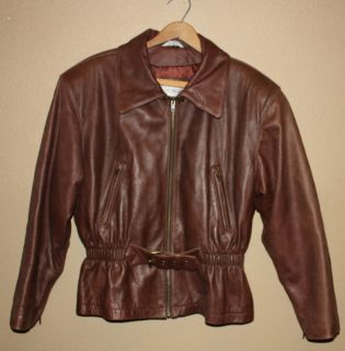 Brandon Thomas Leather Jacket Coat Womens Medium