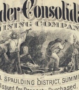 1881 Stock BROOKS SNIDER Cons. Gold & Silver Mining Co. BRECKENRIDGE 