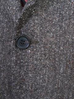 Hugo Boss Tweed Sport Coat Blazer Gray Black Einstein Italy Wool 48L 