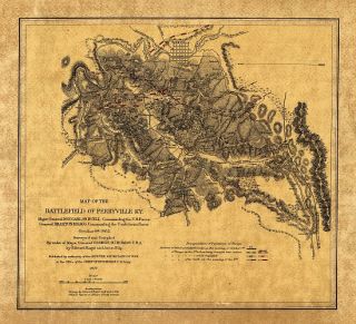 Map of the battlefield of Perryville Ky   Civil War Maps and Drawings