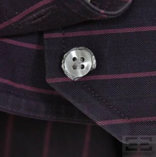 Boss Hugo Boss Mens 2 PC Charcoal Grey Plum Button Up Shirt Set Size 