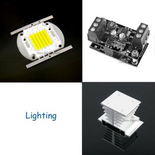 High Power 50W White LED Driver Heatsink Lamp Light