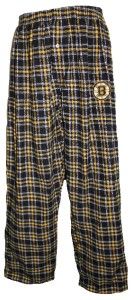 Boston Bruins Plaid PJ Lounge Pants w B Patch Pockets Kids XL