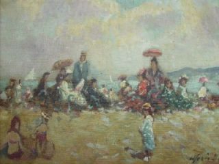 Merio Ameglio French Impressionist Beach Scene to $37 000