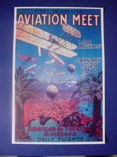  1910 Los Angeles CA Aviation Meet Poster