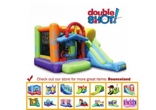 double shot bounce house with slide double shot inflatable bouncer
