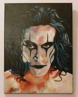 THE CROW BRANDON LEE PAINTING CARGILL 18X24 ACTION MOVIE PAINTING HOME 