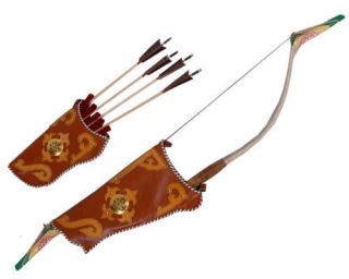   Mongolian Traditional Archery Set Bow and Arrows and Quiver