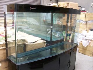 220 Gallon New Black Luster Bow Front High Fish Tank