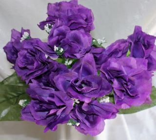   Dark Purple Soft Silk Wedding Flowers Bouquets Centerpieces DIY