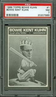 Extremely Rare 1969 Topps Bowie Kuhn #1 PSA NM 7