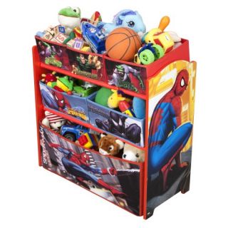 New Spiderman Multi Bin Toy Organizer 5 Fabric Storage Bins Boxes 