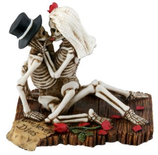   Skeleton Halloween Wedding Cake Topper Bride Groom Figurine New