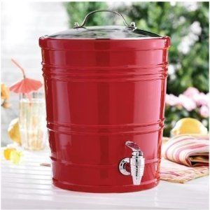 Ceramic Beverage Jar Beverage Dispenser 2 5 Gallon Red