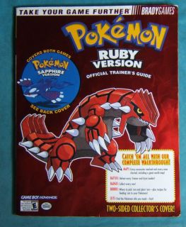 Bradygames Pokemon Ruby Sapphire Version Official Trainers Guide GBA 