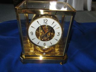 VINTAGE 70s LE COULTRE ATMOS CLOCK ROUND FACE 528 8 JAEGER WITH 