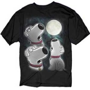 Brian Howls at Moon Family Guy T Shirt New