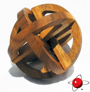 Galaxy Sphere   Wood Puzzle Brain Teaser Wooden NEW 3D Mind Bender 